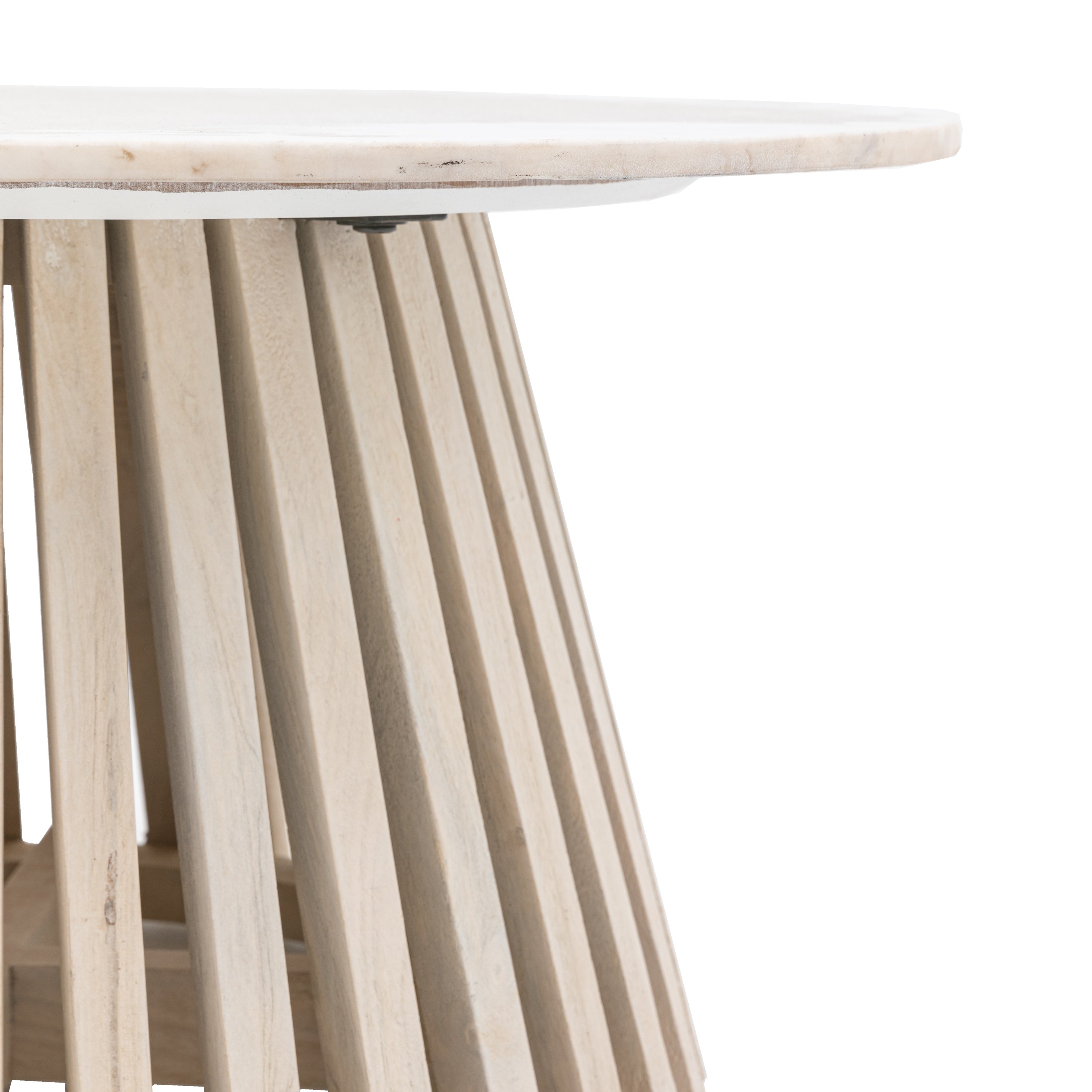 Ardeo Whitewash Mango Wood & White Marble Coffee Table
